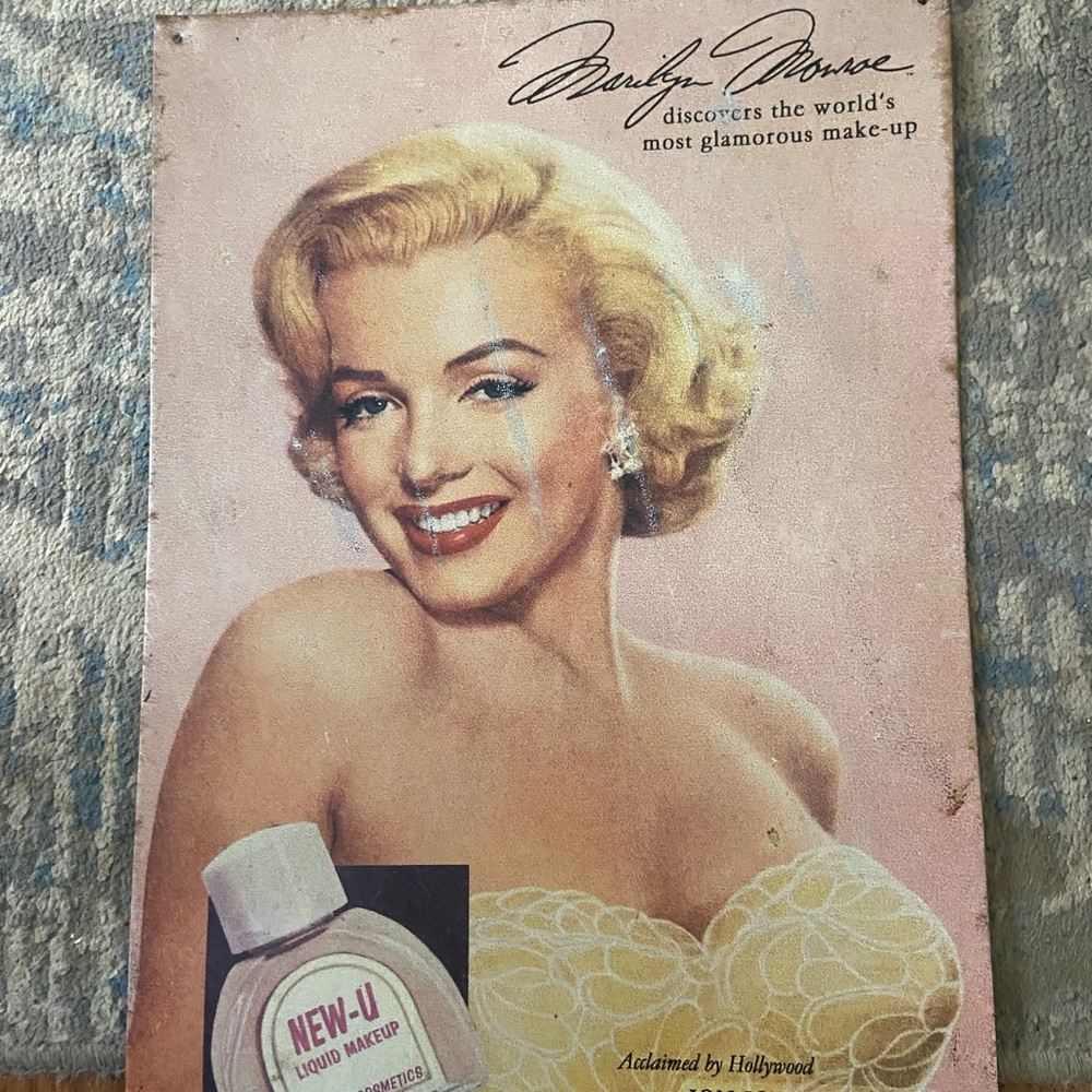 Vintage Marilyn Monroe 1995 Makeup Advertisement metal sign